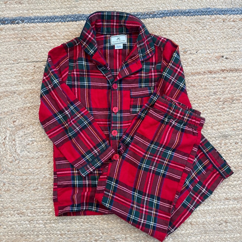 Petite Plume Kids Red Flannel Pajamas 6